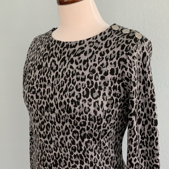 WHBM Animal Knit Jacquard Dress - Picture 4 of 12